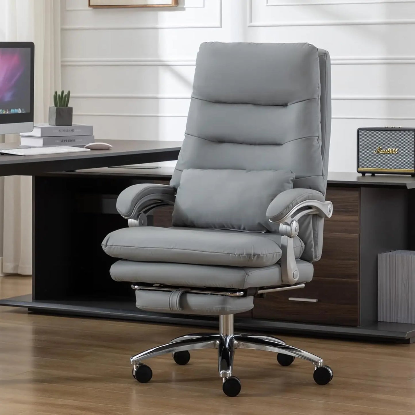 Office Chair with Foot Rest and Wheels