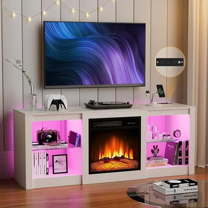 Fireplace TV Stand – 70" Stand with 36" LED Heater