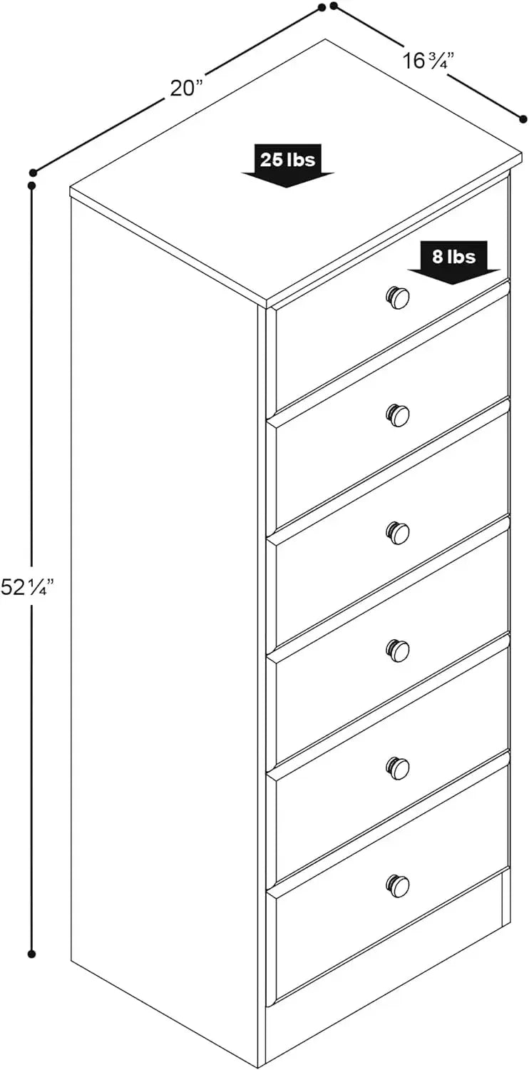 Tall chest of drawers, Dresser with 6-Drawer