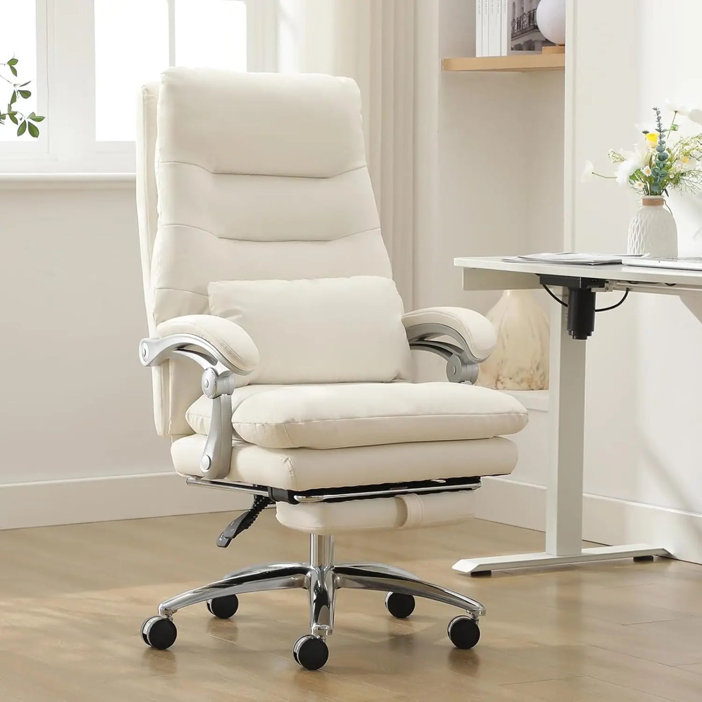 Office Chair with Foot Rest and Wheels