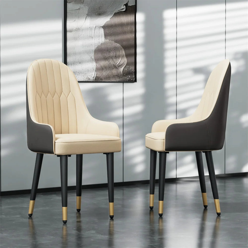 LUVODI 4-6 People Seats Marble Dining Table with Chair 1.2m Restaurant Kitchen Cafe Shop Coffee Table Furniture with Metal Legs