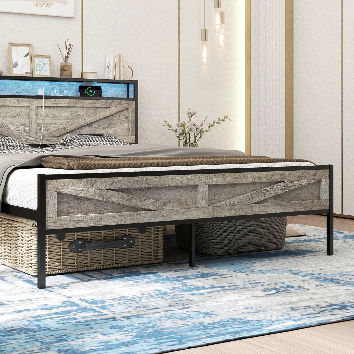 Queen/Full/Twing and King size Bed Frame with Storage