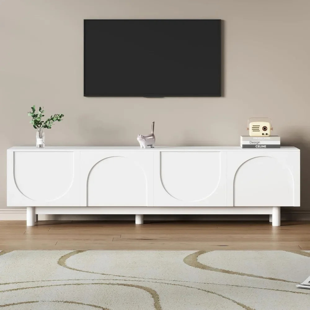 70" Wood TV Stand with 2 Storage Cabinets