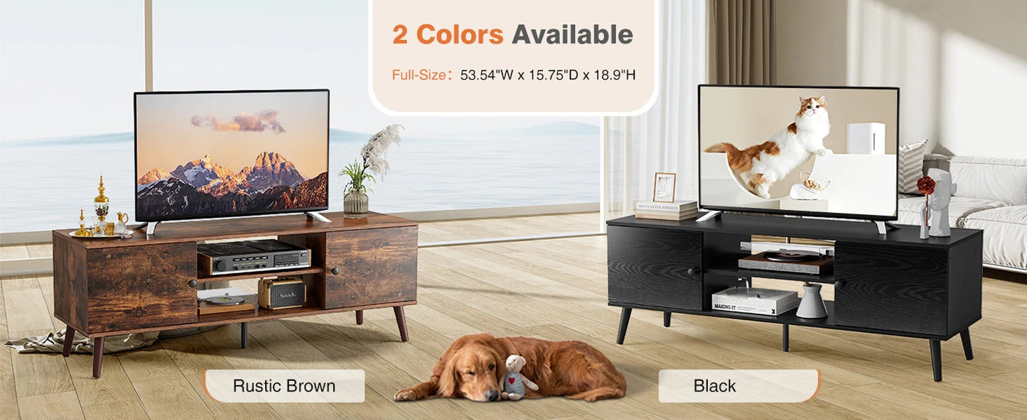 Fireplace TV Stand For Up To 60 Inch with Shelf 2 Storage