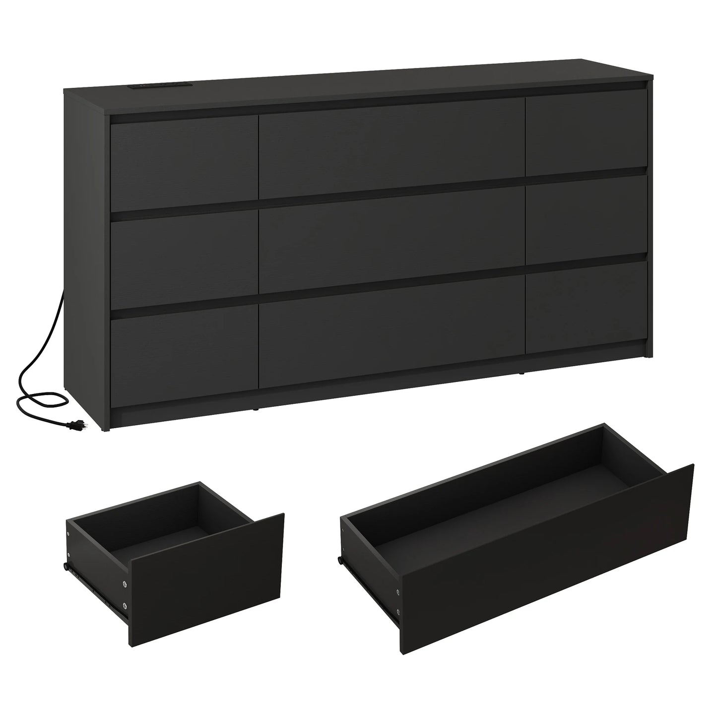 9 Drawer Dresser Chest of Drawers with Charging Station