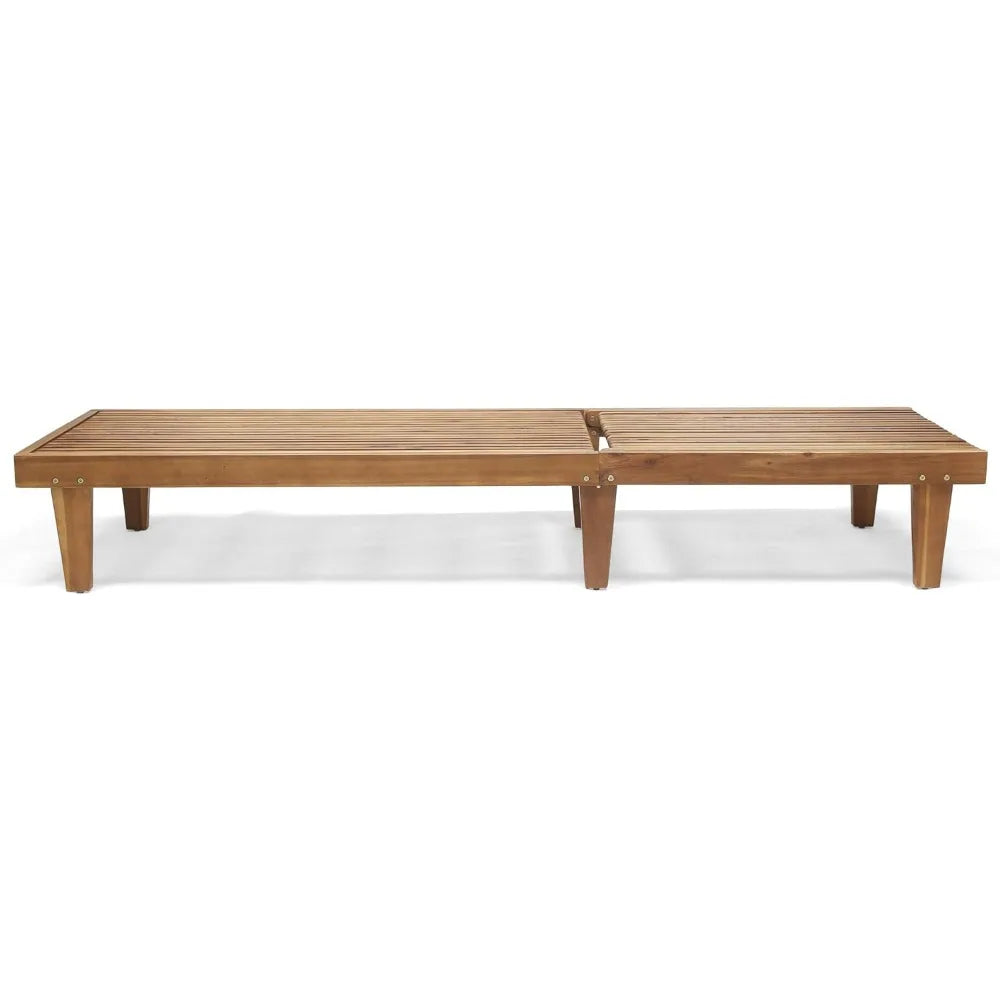 Outdoor Wooden Chaise Lounge, Set of 2