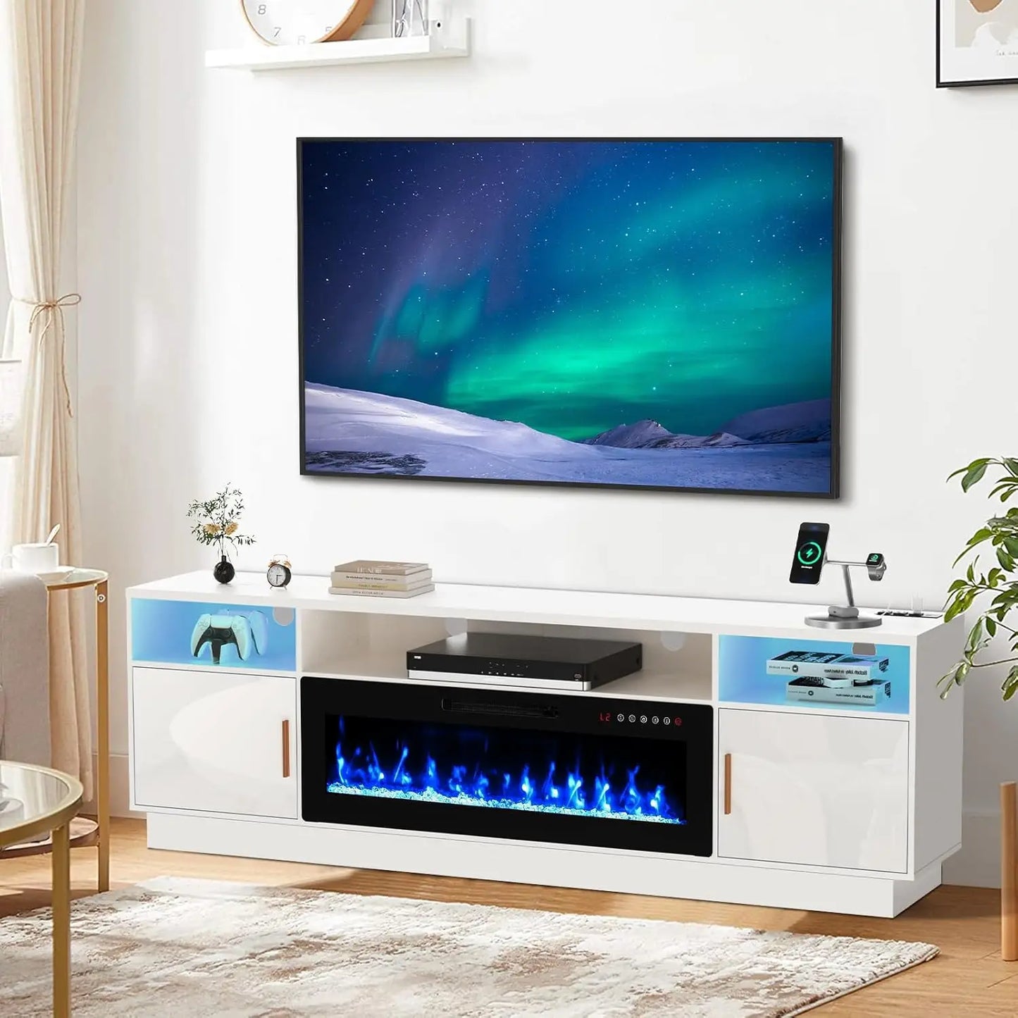 Fireplace TV Stand – 70" Stand with 36" LED Heater