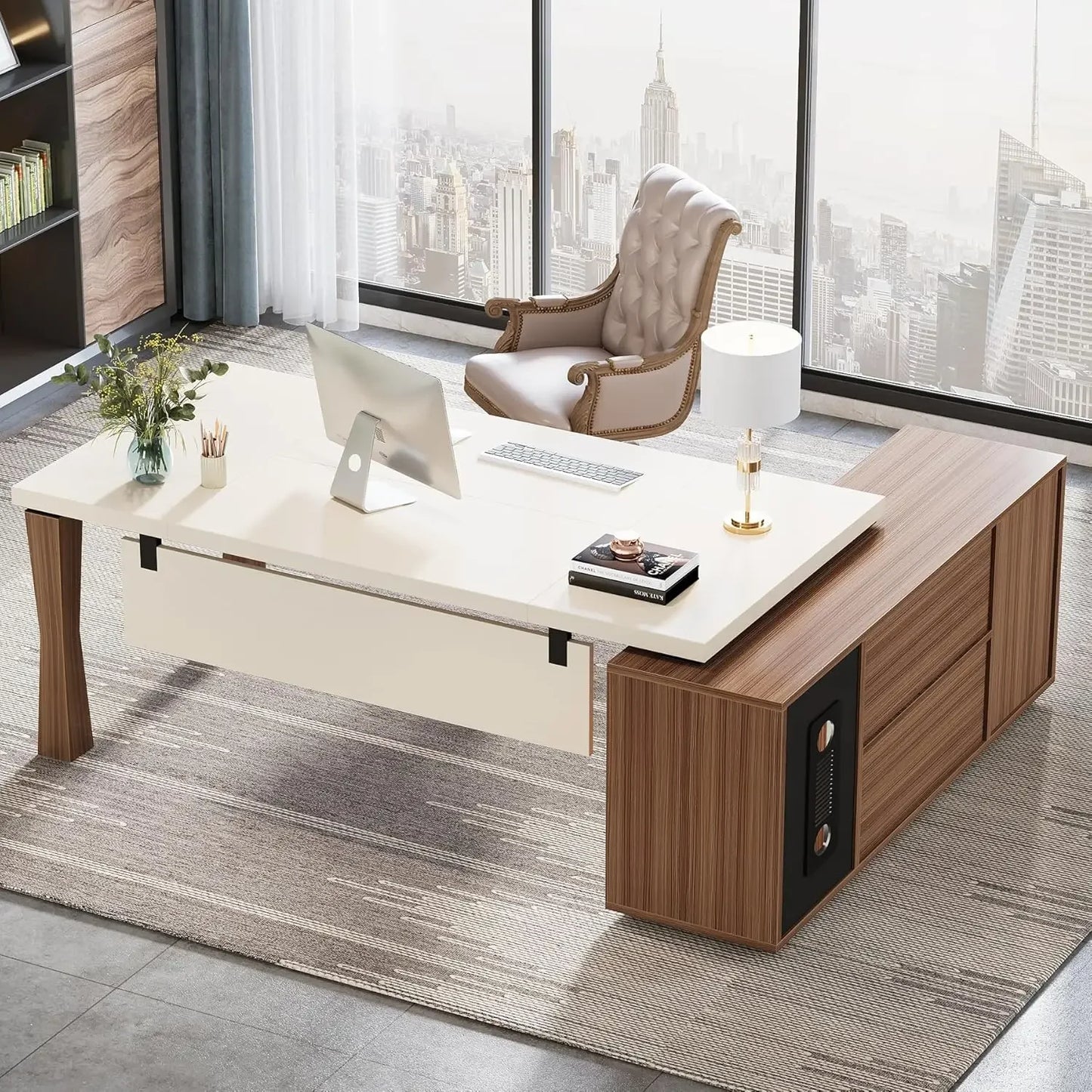 71-Inch Executive Desk, L-Shaped Desk