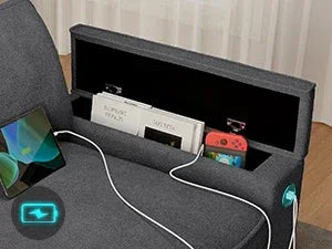 Oversized Comfy Couches, Deep Seat Sofa with Storage and 2 USB