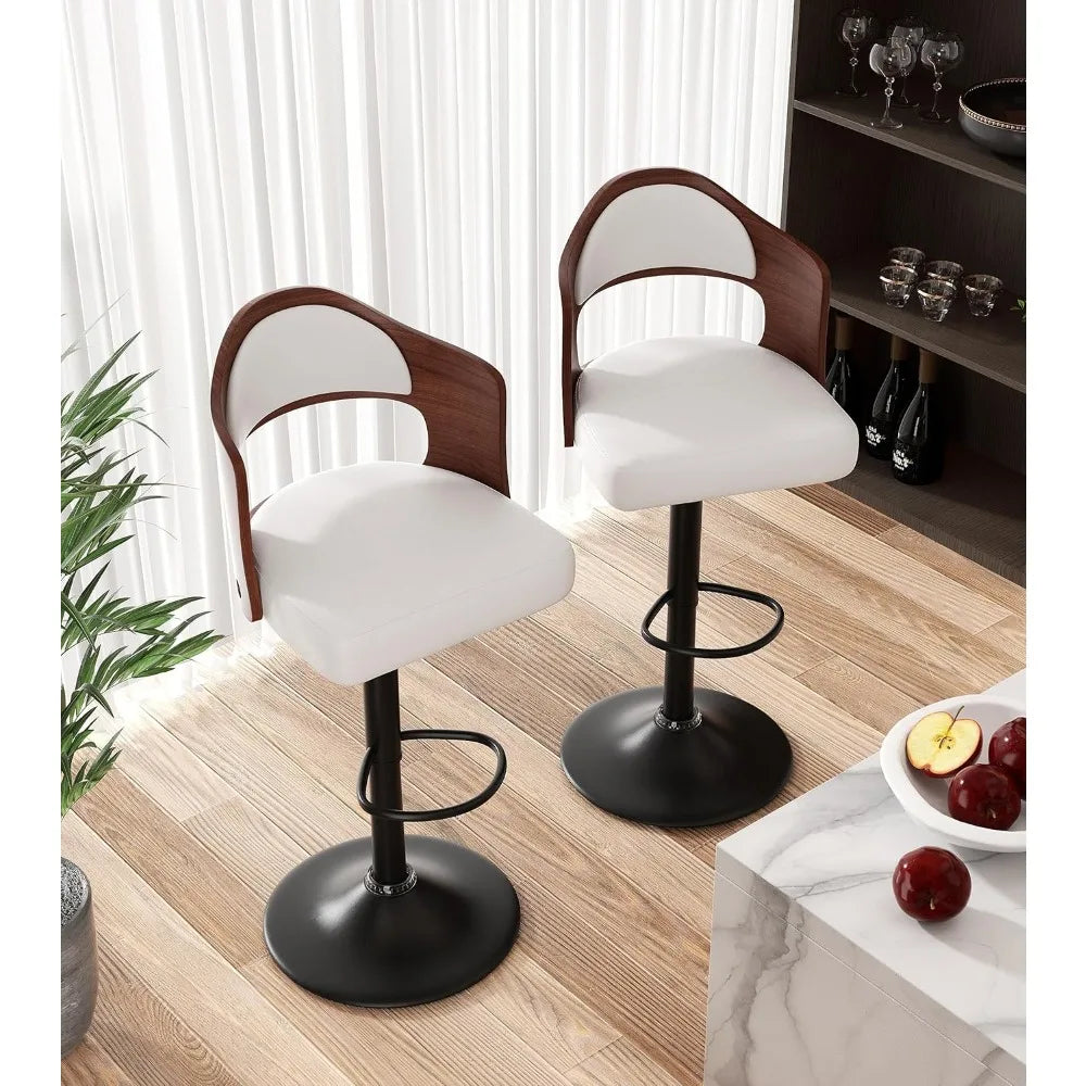 Swivel Bar Stools Set of 3 Seat Adjustable Height