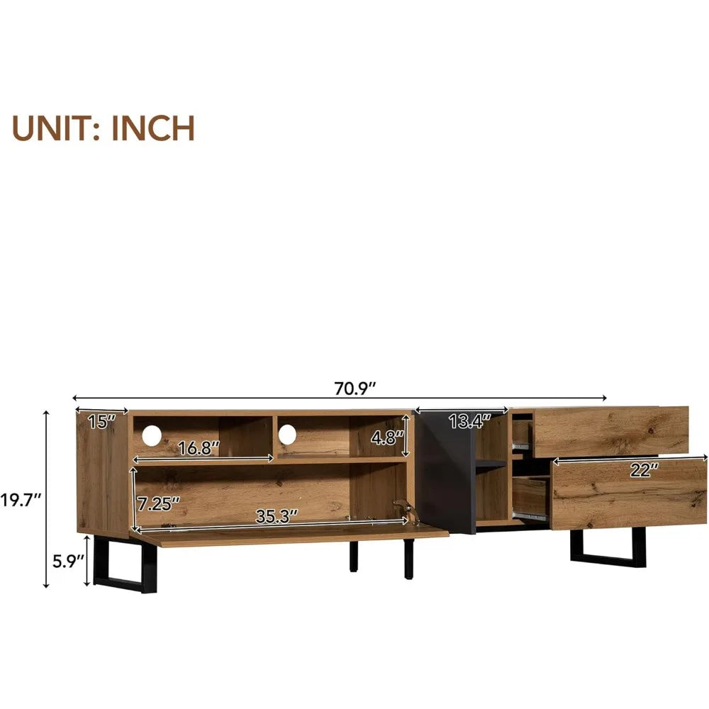TV Stand with 3 Cabinets for TVs Up To 80”