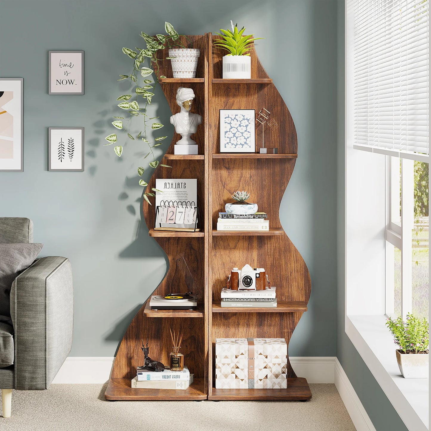 Corner bookShelf, 5-Tier Stylish Corner Bookcase