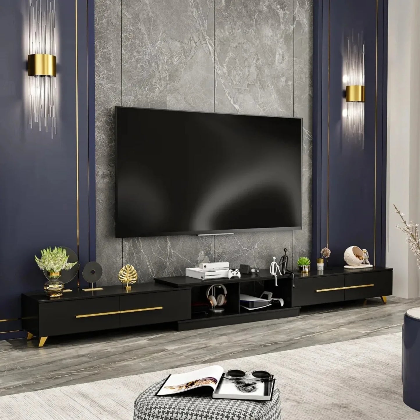 Deformable TV Stand w/4 Drawers for TVs up to 120"