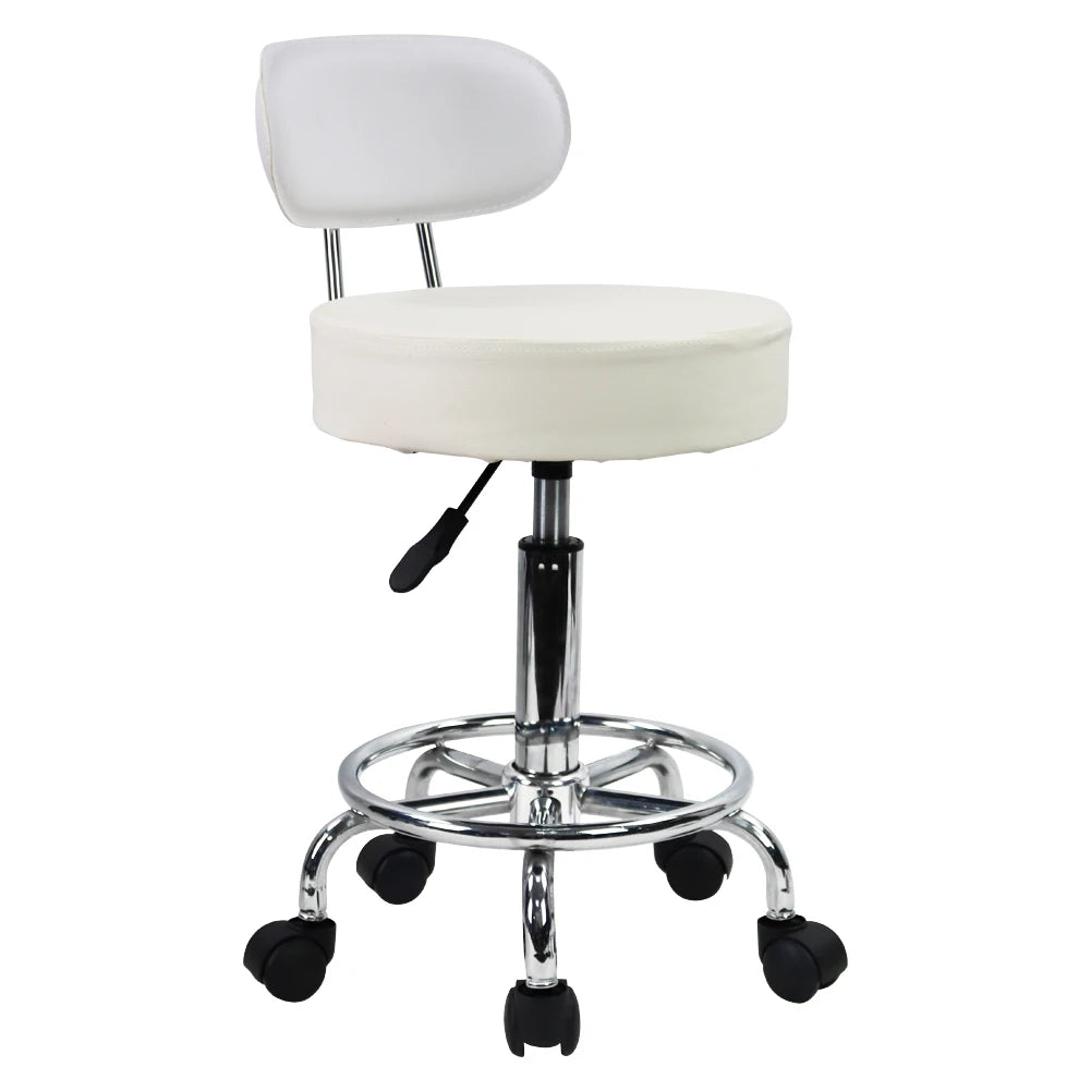 PU Leather Rolling Stool chair with Height Adjustable