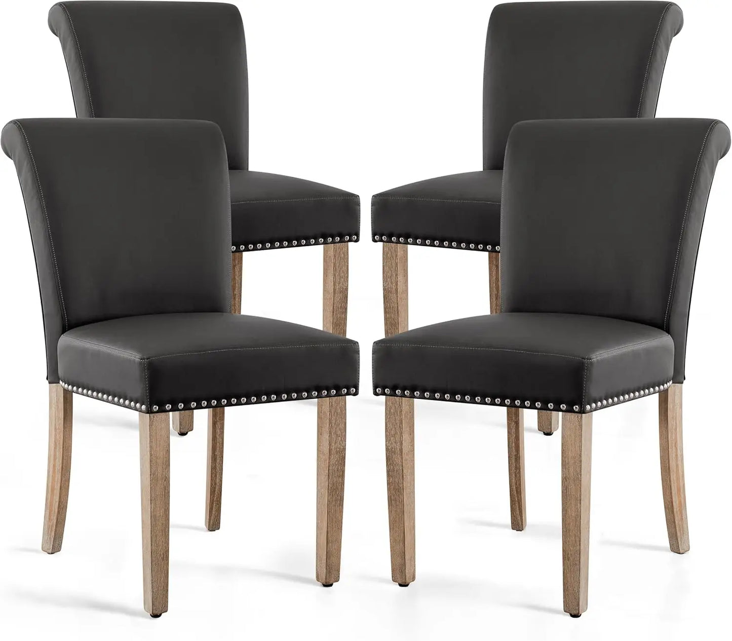Dining Chair Set of 4, Leather Dining Chairs Kitchen Table Chairs Set of 4, Modern High-End Kitchen Side Chaires for Bedroom