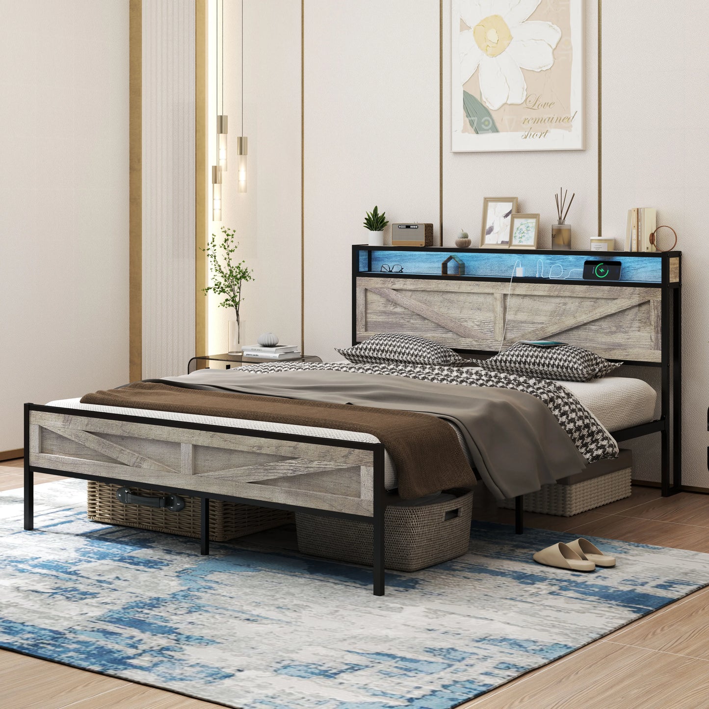 Queen/Full/Twing and King size Bed Frame with Storage