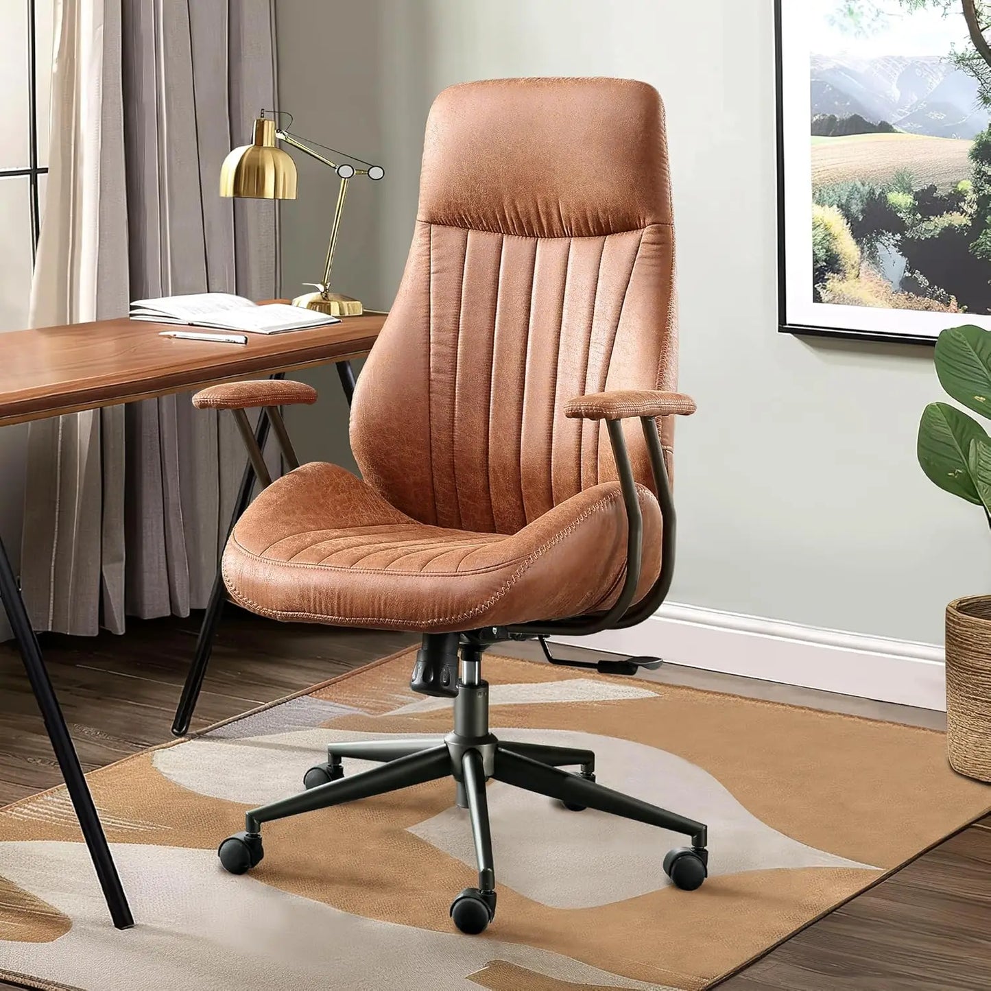 Office Chair with Wheels, High Back Ergonomic chair