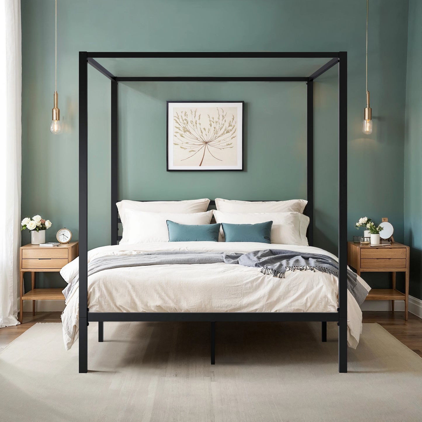 Canopy Bed Frame, Easy Assembly - Queen & Full Sizes