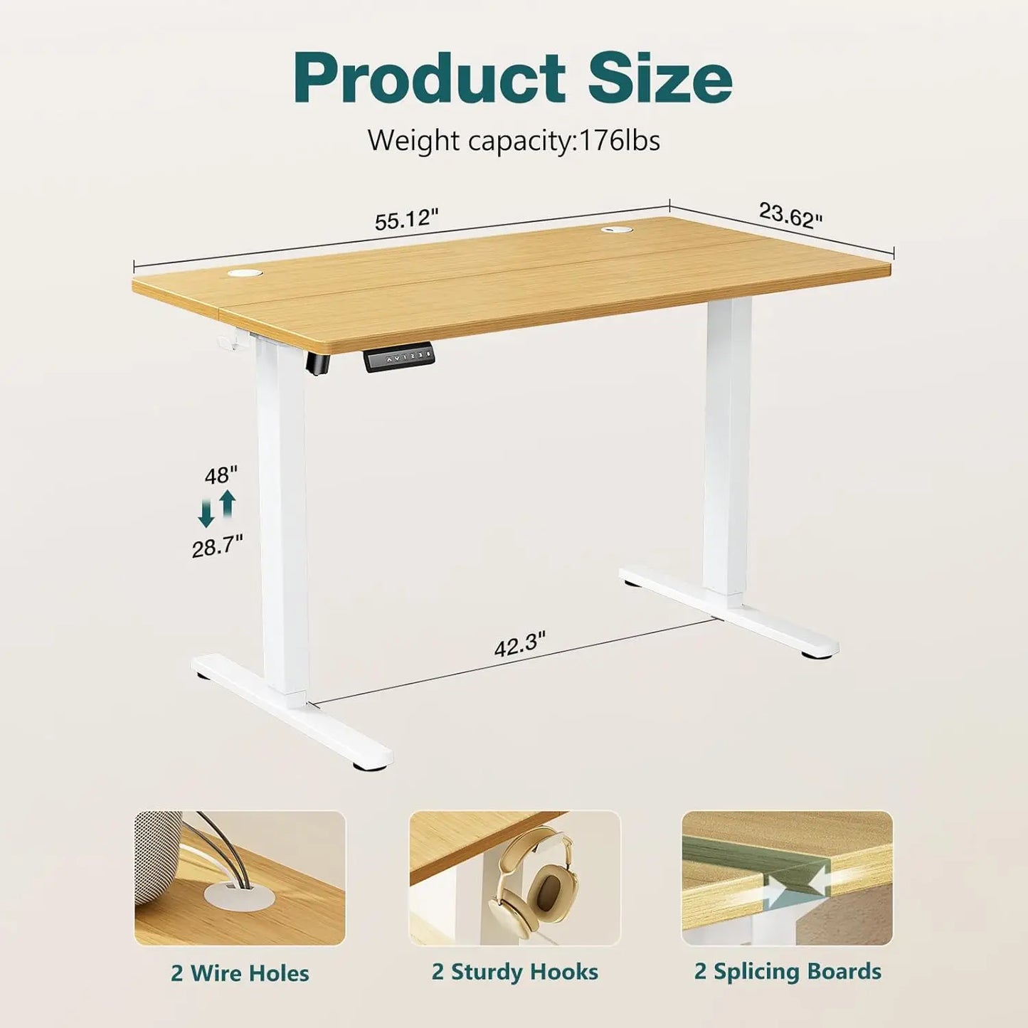 Adjustable Height Standing Desk - 40 x 24 inch