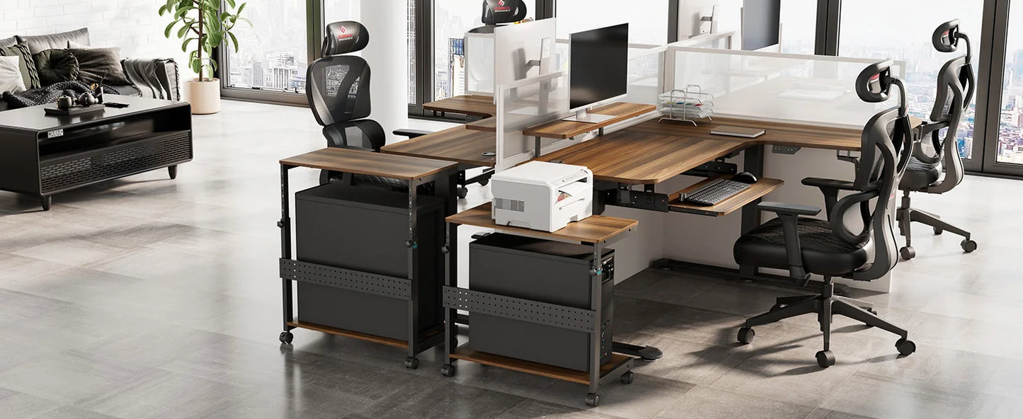 L-Shaped Desk 61"x43" with Keyboard Tray