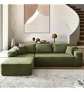 L-Shape Couch with Chaise,Modular Sectional Sofa Cloud Deep Seat