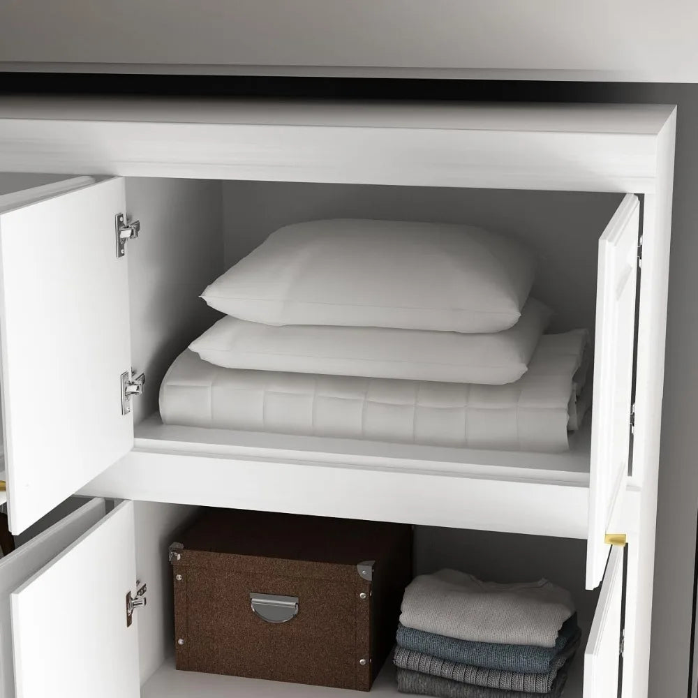 4 Door Wardrobe Closet with Drawers & Shelves