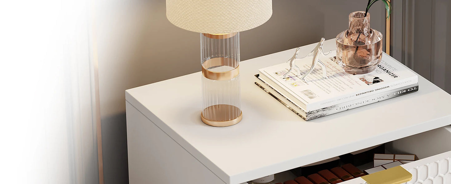 Tribesigns Modern Nightstand, 65.5 cm Tall Bedside Table with 3 Drawers, Contemporary End Side Table with Storage
