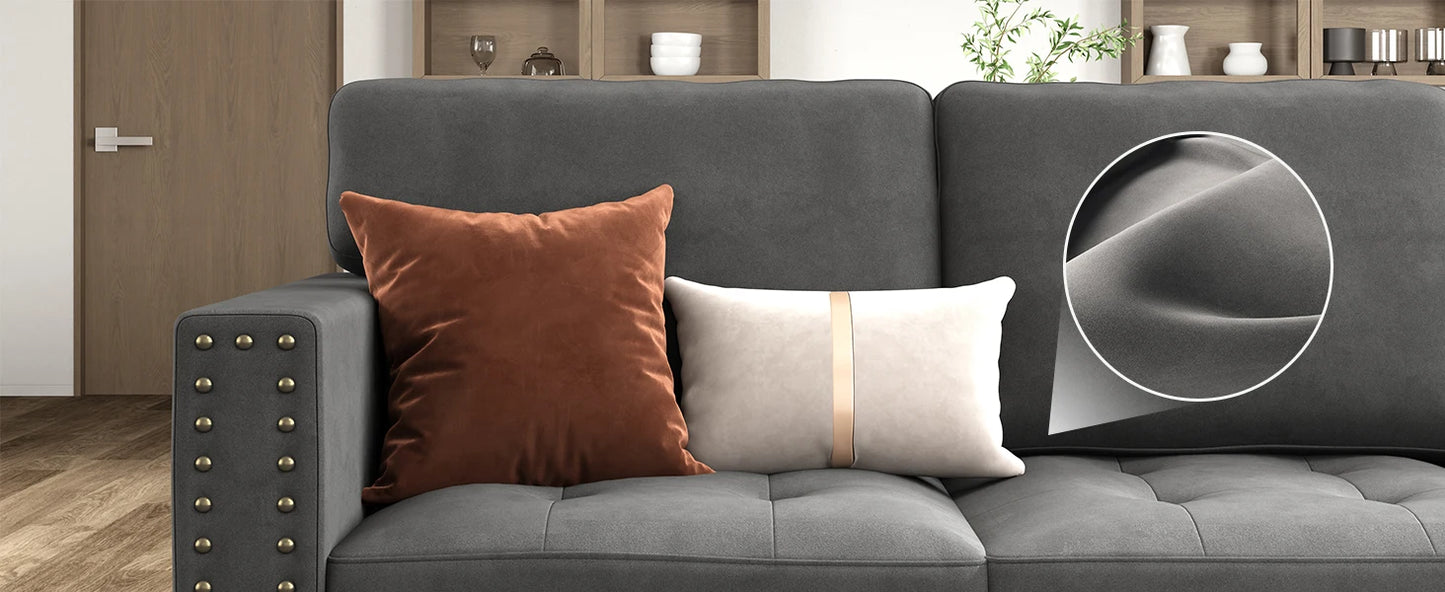 Velvet Modular Sectional sofa, Convertible L Shaped couch with Storage