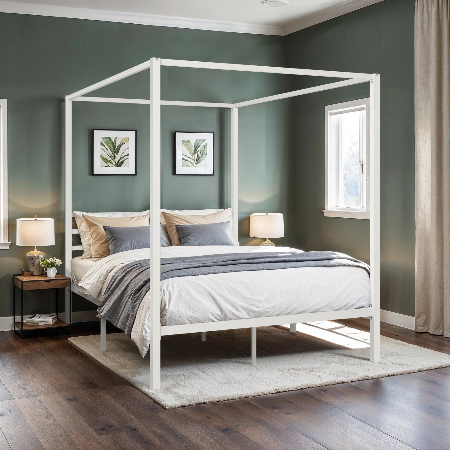 Canopy Bed Frame, Easy Assembly - Queen & Full Sizes