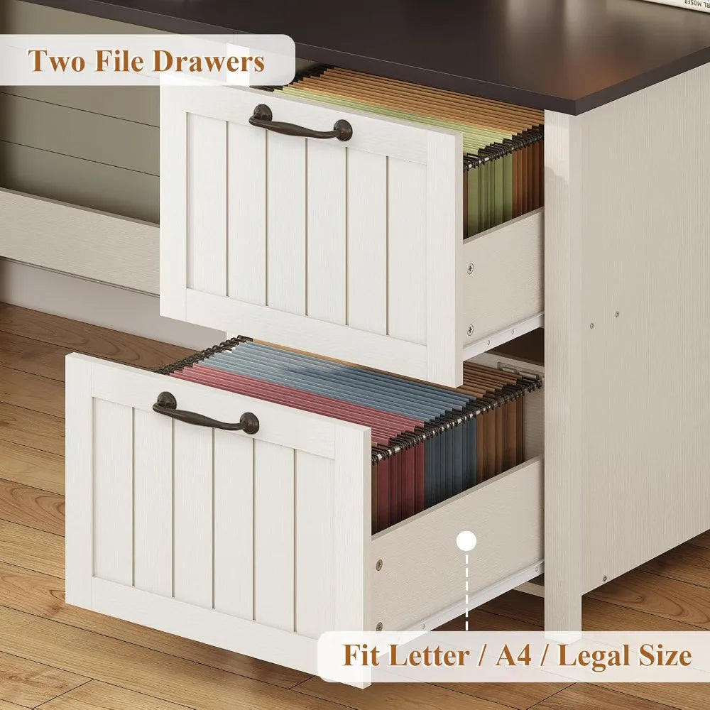 63" Executive Desk with Drawers and Storage Cabin