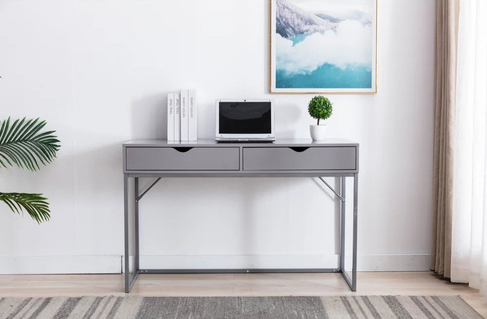 Compact Contemporary Writing Desk with Storage Drawers