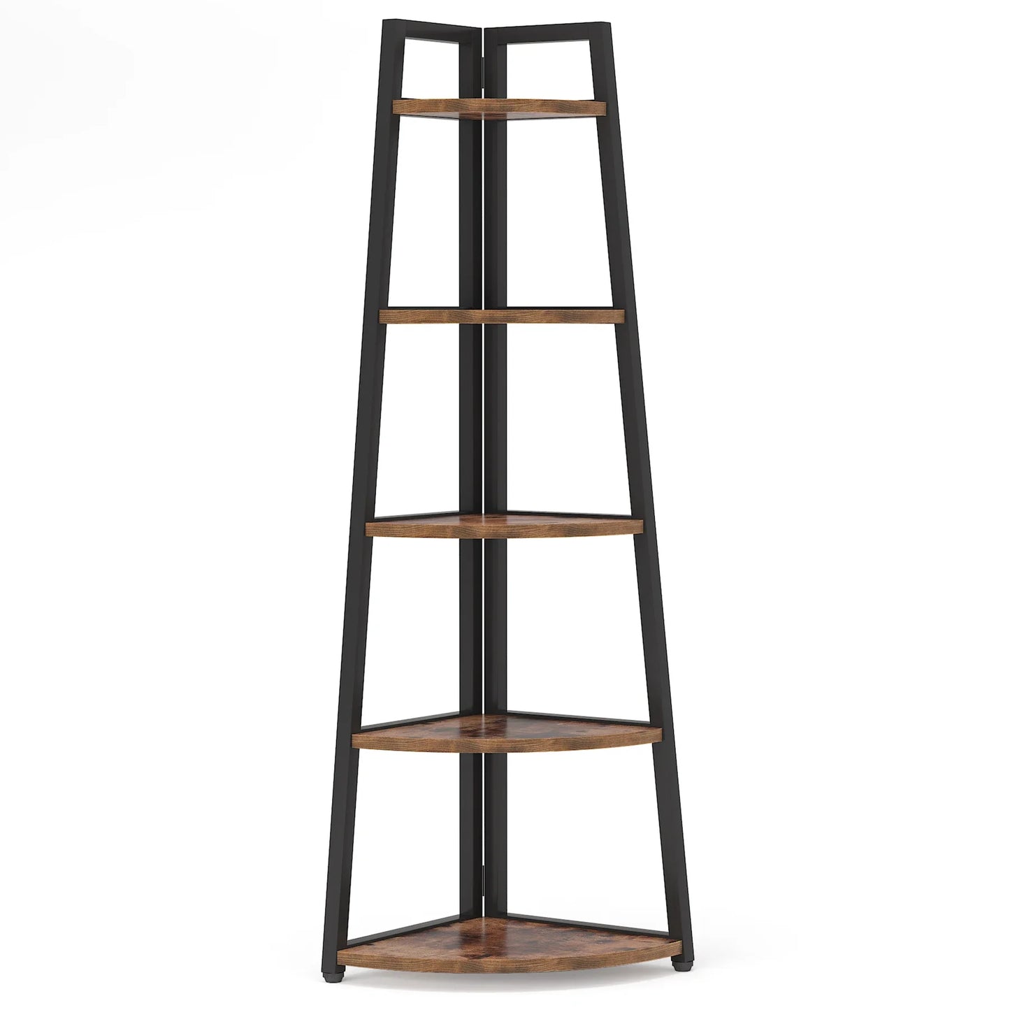 Corner Bookcase, Bookshelf with Rack Wood