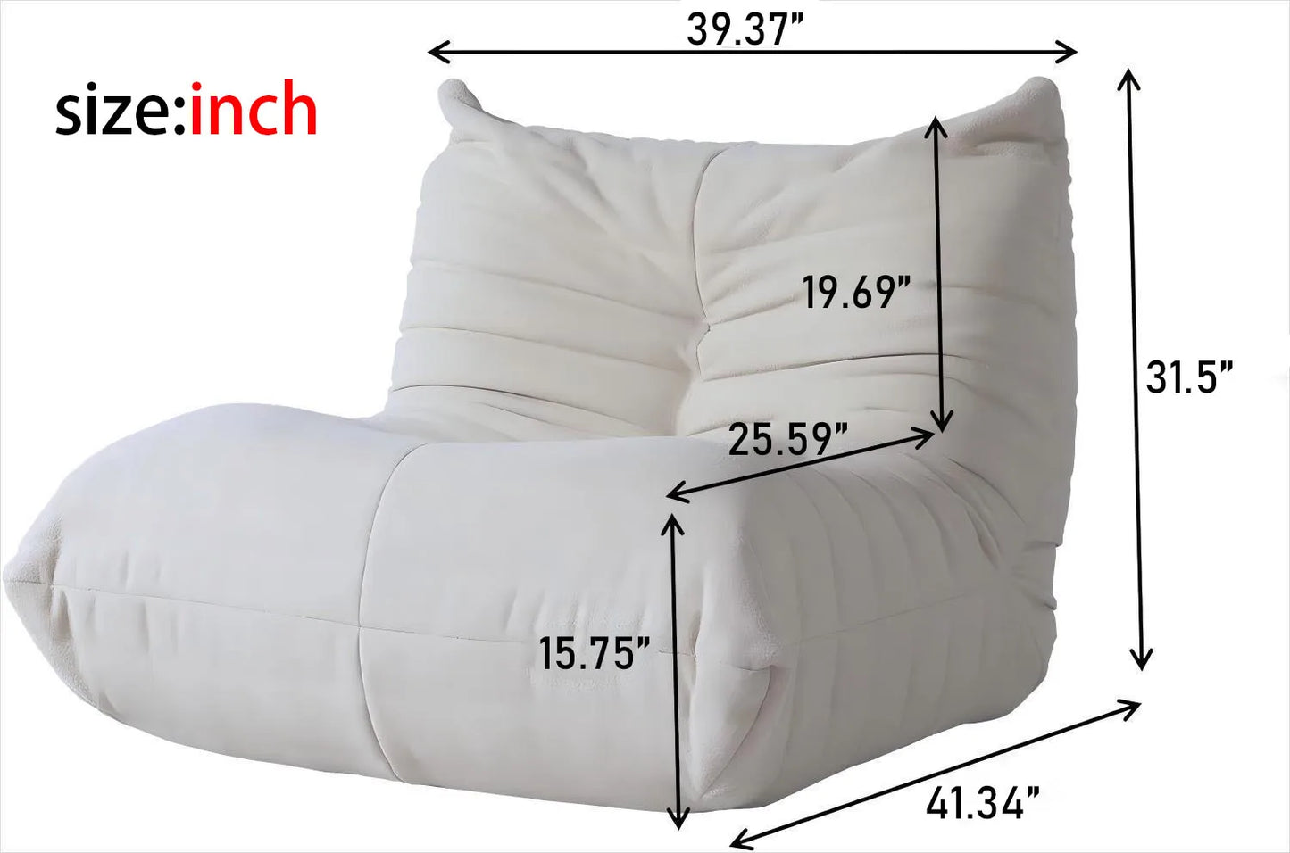 Big Bean Bag Adult Floor Sofa Togo Recliner Memory Foam Lazy Couch
