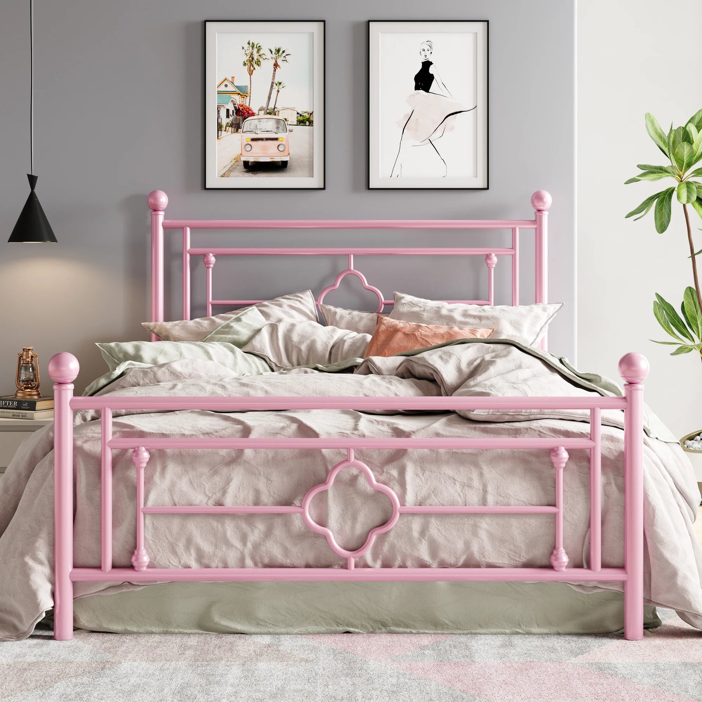 Metal Platform Bed Frame, – Full, Queen, Twin & King Sizes