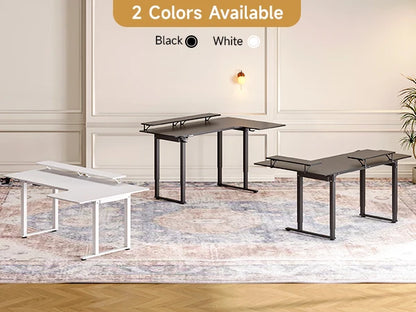Standing Desk,63/71x43 Inches L Shaped Desk, Adjustable Height