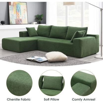 Sectional Sofa,Cloud L Shaped Couch with Deep Seat, No Assembly Required