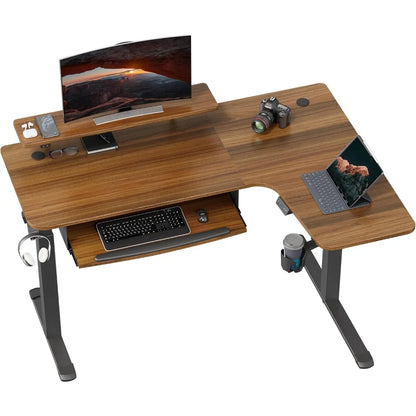 L-Shaped Desk  61"x43" with Keyboard Tray
