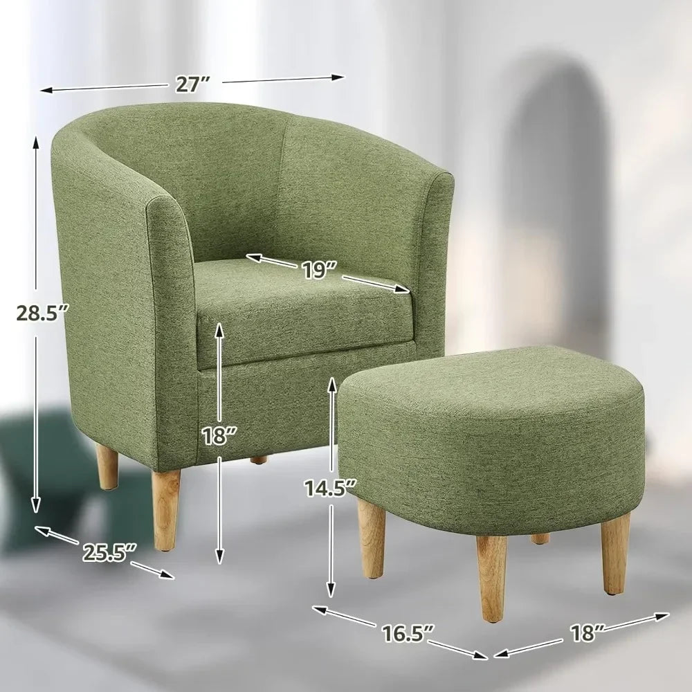 Modern Chair, Footrest Set Comfortable Living Room Chairs