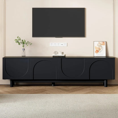 70" Wood TV Stand with 2 Storage Cabinets