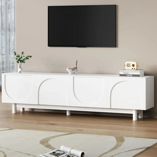 70" Wood TV Stand with 2 Storage Cabinets