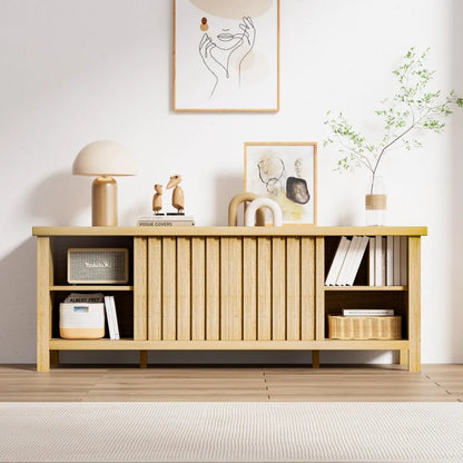 TV Stand for 55/60/65 inch TV with Storage, Sliding Door