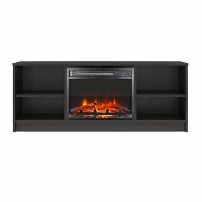 Fireplace TV Stand, for TVs up to 55", Black Oak