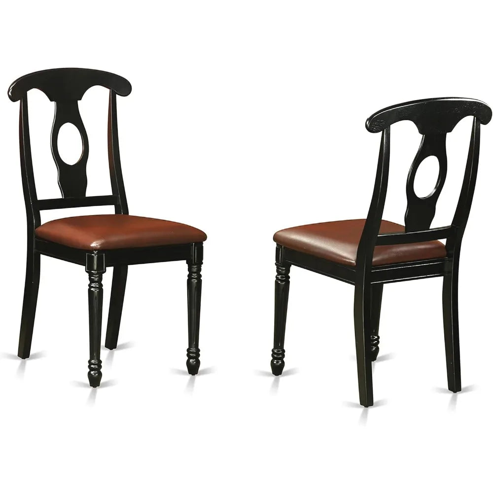KENL5-BLK-LC 5 Piece Kitchen Table & Chairs Set Includes an Oval Dining Room Table with Butterfly Leaf
