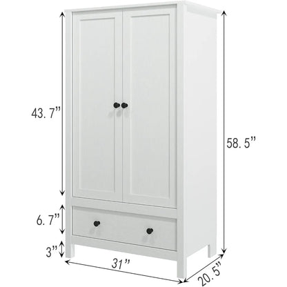 2 Door Wardrobe, Armoire with Drawer