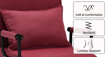 Convertible Chair, Tri-fold Upholstered Armchair Sleeper with Pillow