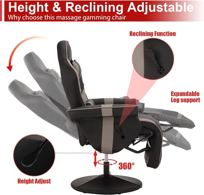 Massage Video Gaming Recliner Chair -Ergonomic Office Chair