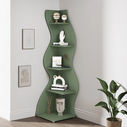 Corner bookShelf, 5-Tier Stylish Corner Bookcase