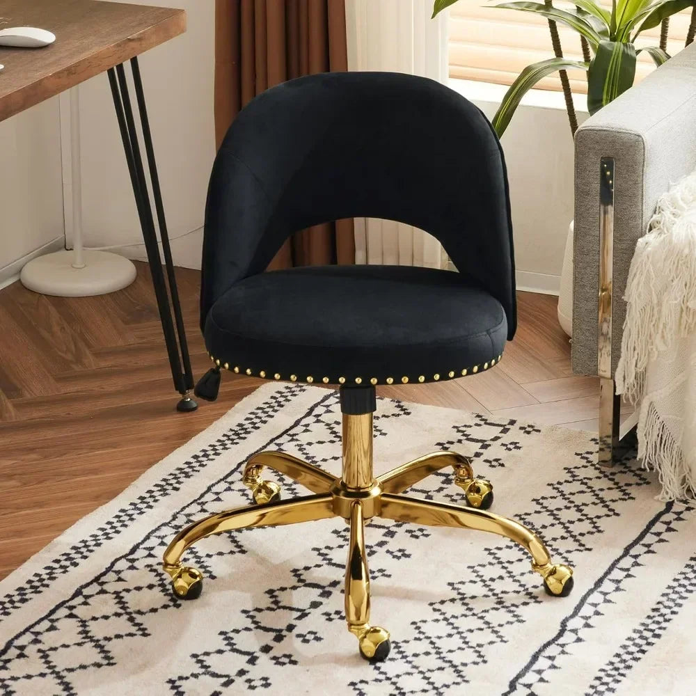 Velvet Small Chair, Comfy Armless