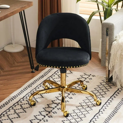 Velvet Small Chair, Comfy Armless