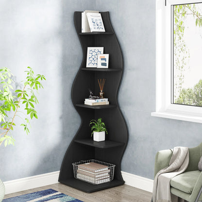 Corner bookShelf, 5-Tier Stylish Corner Bookcase